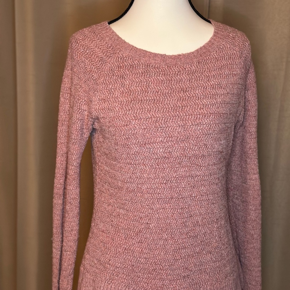 LOFT Pink/Salmon Crew Neck Sweater